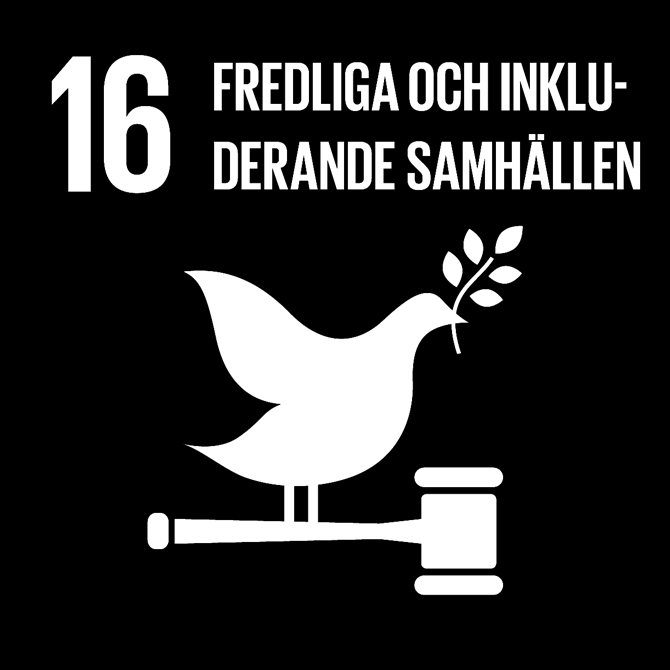 FN:s 17 globala hållbarhetsmål: 16 Fredliga och inkluderande samhällen